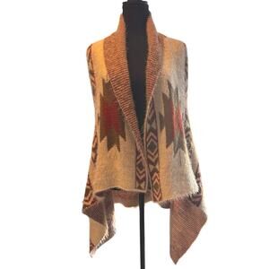 Boho Sleeveless Waterfall One Size Sweater